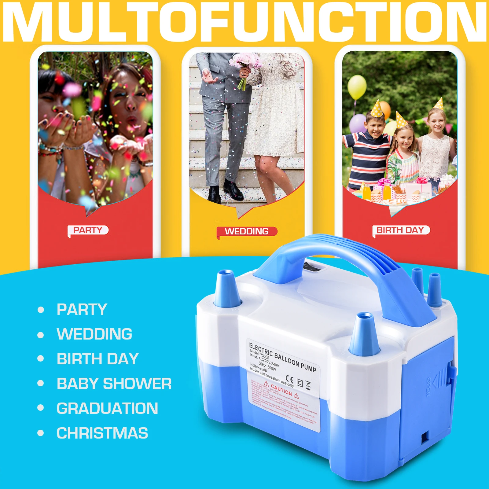 Wholesale portable Dual Nozzle automatic balloon pump machine electric balloon pump for party birthday