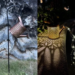 Solar Led Street Light Waterproof Metal watering can for Garden Decoration solar Light Jug Luminous Body