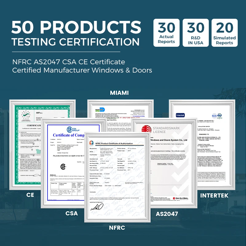 NF Australia balcony aluminum tempered glass patio accordion folding doors with AS2047 NFRC
