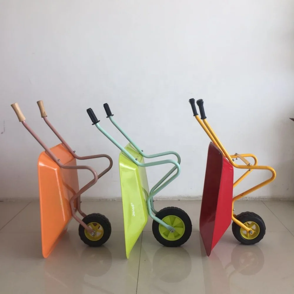 Kids mini wheel barrow with rubber wheel, and  enfironmental-friendly powder painted
