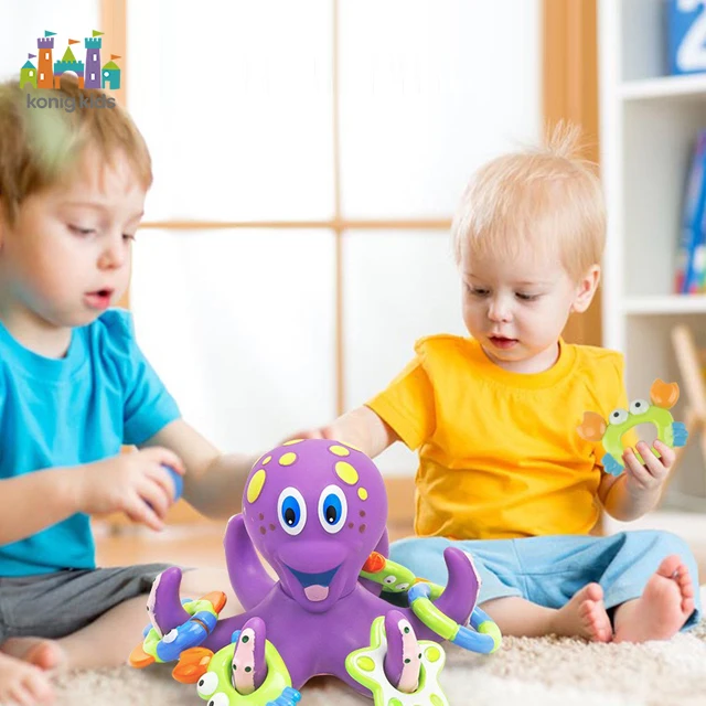 Konig детская игрушка для ванны нового дизайна плавающая фиолетовая игрушка-Осьминог с 3