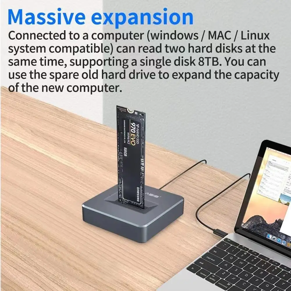 ACASIS Plug and Play 10 Гбит/с Внешний M.2 NVMe SSD жесткий диск корпус с настраиваемым потоком воздуха клон kayfun HDD USB3.1Gen2 кабель
