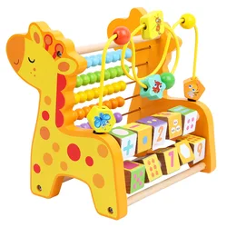 Multi-functional Early Educational Wooden Bead Calculation Frame Toys Abacus Moving Beads Kids Teaching Aids