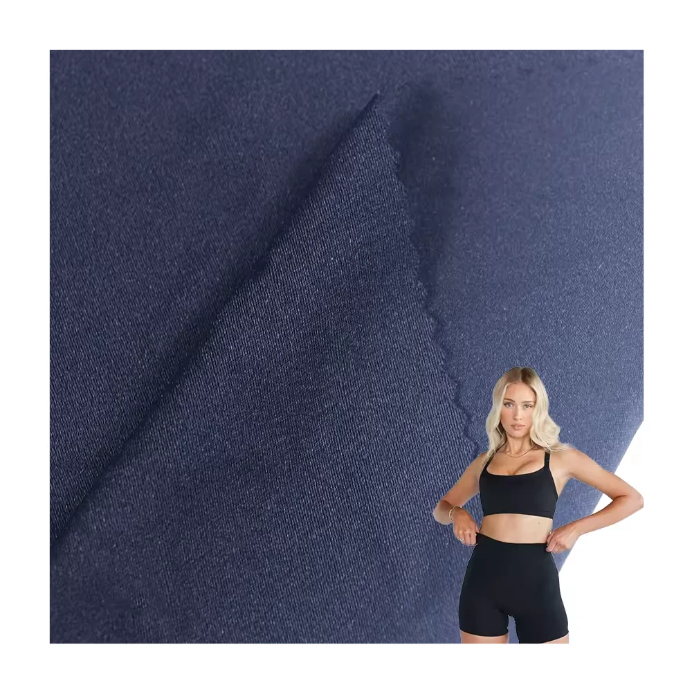 4 Way Stretch Fabric Wholesale Stock High Quality 4 Way Stretch 85 Nylon 15 Spandex double Knit Fabric For Sportswear