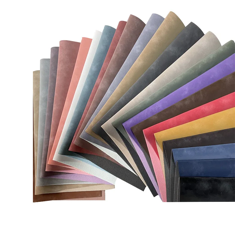 Designer 1.5 mm Thicken Lamb Texture Matte PU Artificial Faux Synthetic Microfiber Leather Shoe Fabric for Trainers Bags Making