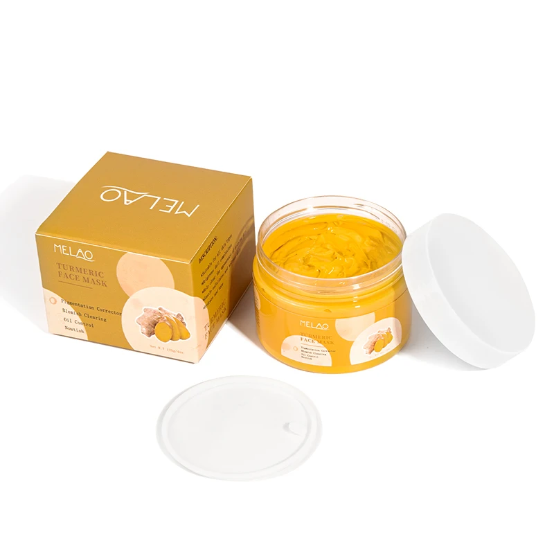 Turmeric clay mask custom organic face and facial mud powder skin brightener peel off glow mask