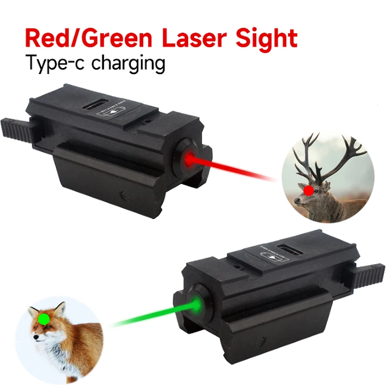 SYQT Tactical Red/Green Laser Sights Rechargeable Sights Battery Hunting  Red/Green Laser Locator