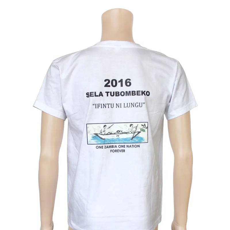 cheap polyester cotton mixed plain white custom printing election t shirt