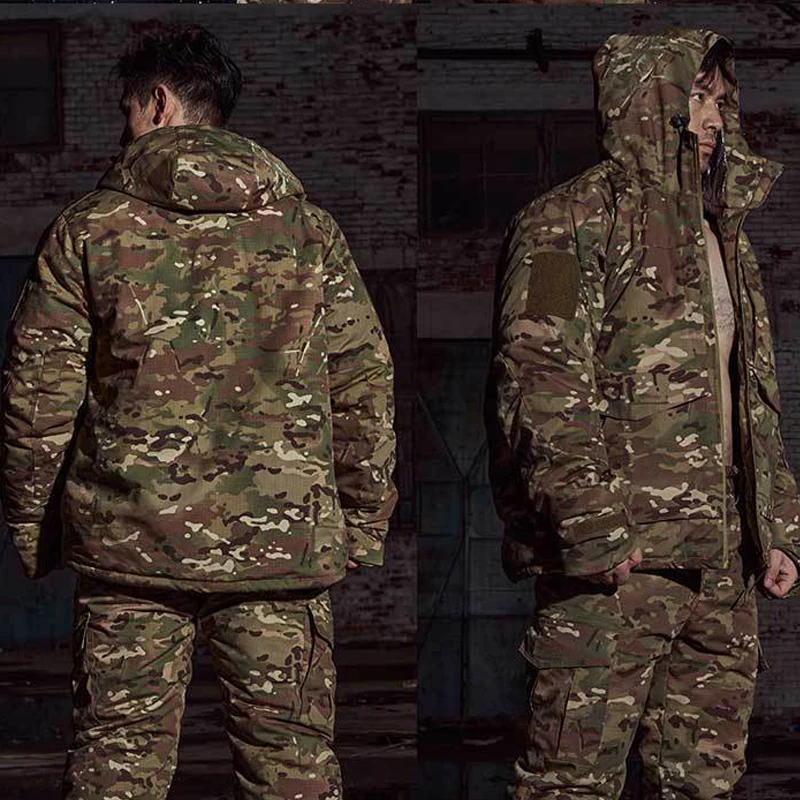 Winter Camo Hunting Clothes Heat Reflective Heat Tactical Clothing  Men Warm Cotton Tactical Suit Uniform