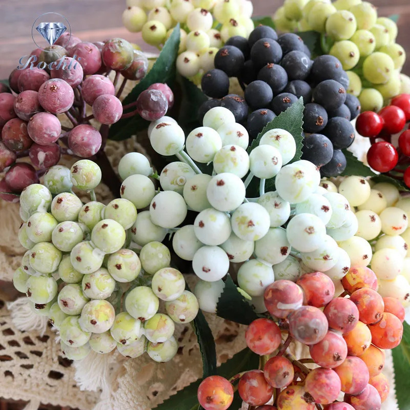 2022 New Short Branch Simulation Fruit Accessories Artificial Berry Living Room Deco Wedding Flower Arrangement Home Deco