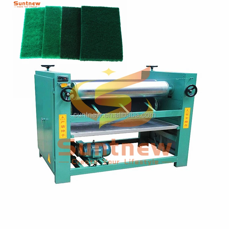 China factory green and yellow scouring pad sponge gluing machine