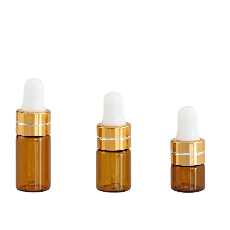 Small capacity 1ml 2ml 3ml amber Dropper Dispensing Glass Bottle for Essential Oil