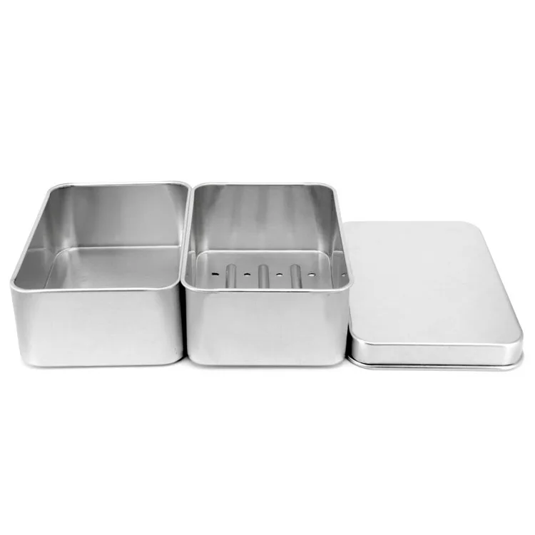 Hot sale rectangular aluminum tin can tin box soap aluminum jar tin box soap dish metal soap box
