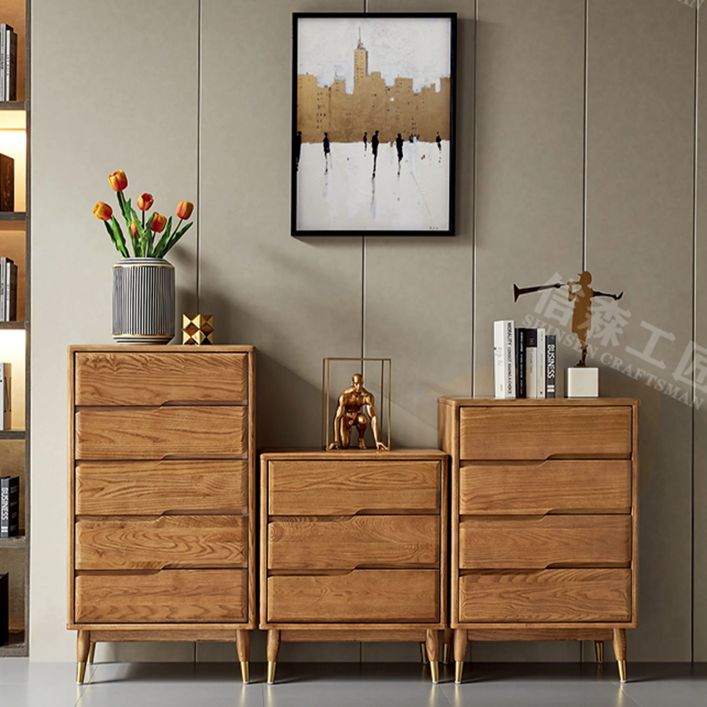 3 Doors Closet Wardrobe Cabinet Bedroom Wooden Wardrobe Design