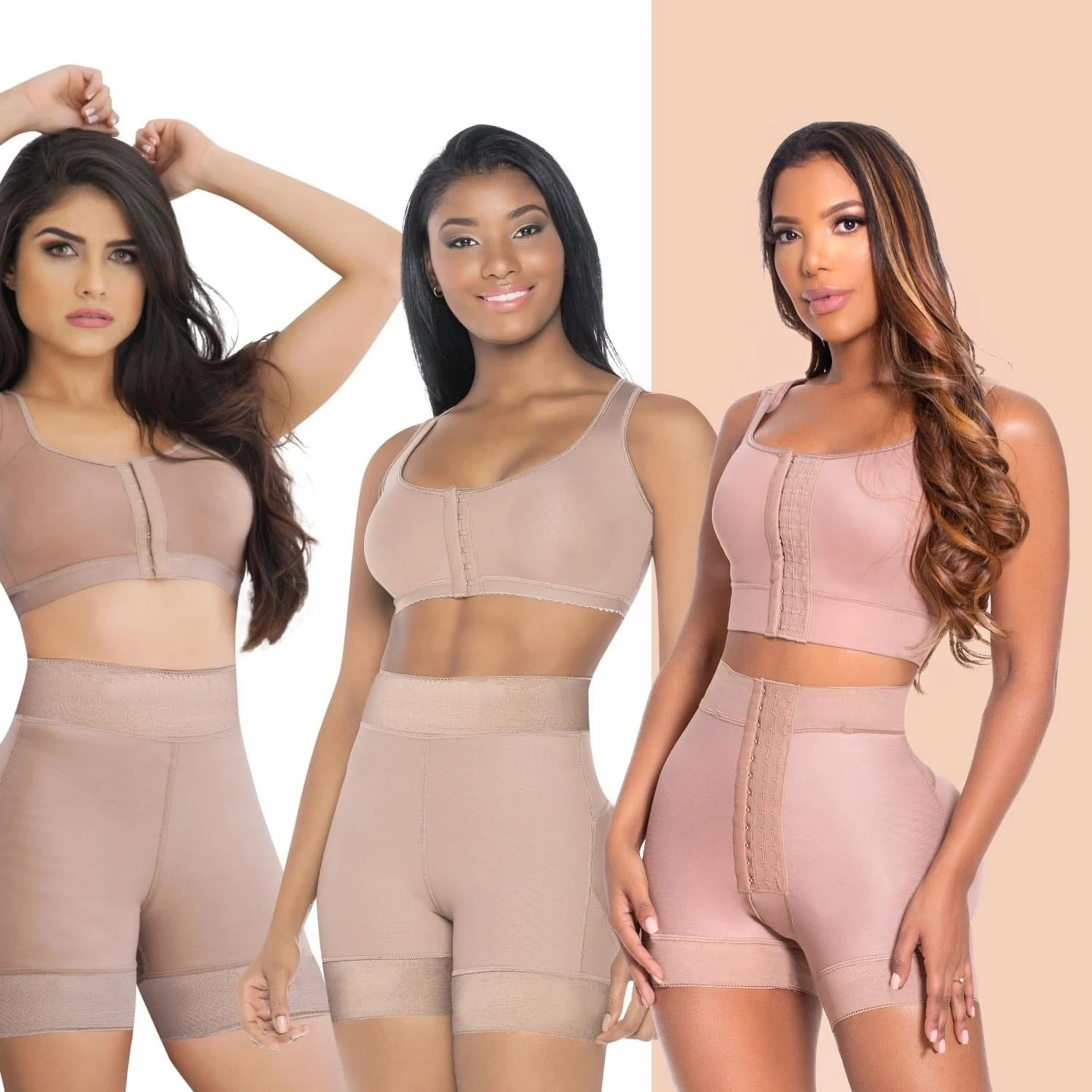 Liposuction Surgury Post Op Shapewear Women Post Surgical Fajas Colombianas High Compression Body Shaper Shorts 2 Piece Set