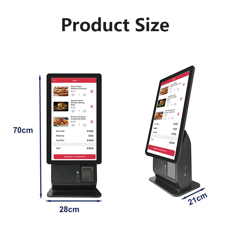 Cash register kiosk touch monitor screen 1920*1080 IPS all in one pos Android  11/Windows10 pos machine with thermal printer