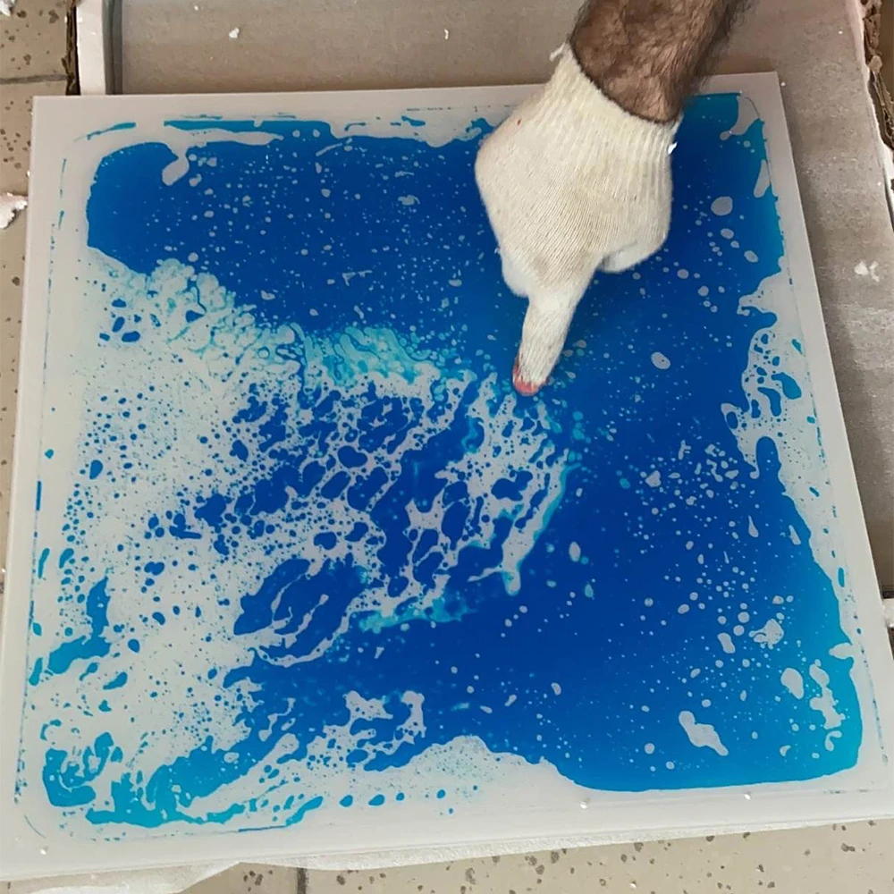 custom colors kids play room eco friendly PVC mat kindergarten sensory liquid floor mat