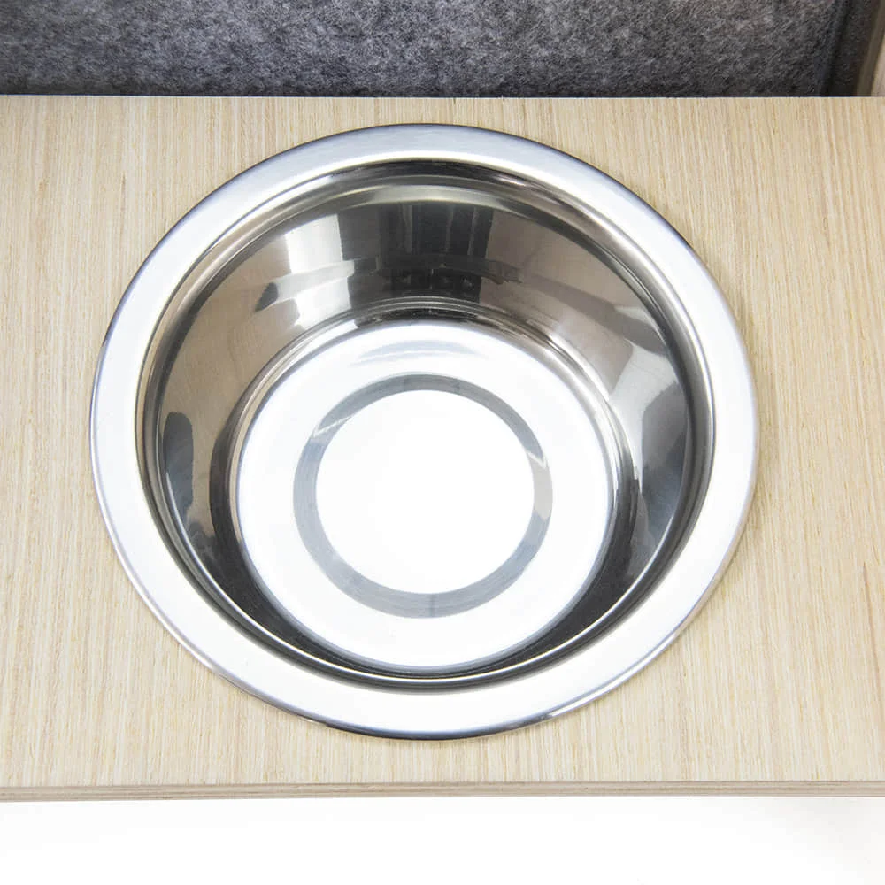 Hot Sale Eco-friendly Wooden Cat Furniture House Indoor Outdoor Pet Dog Bed Cages Warm Cat Cave Condo With Stainless Steel Bowls