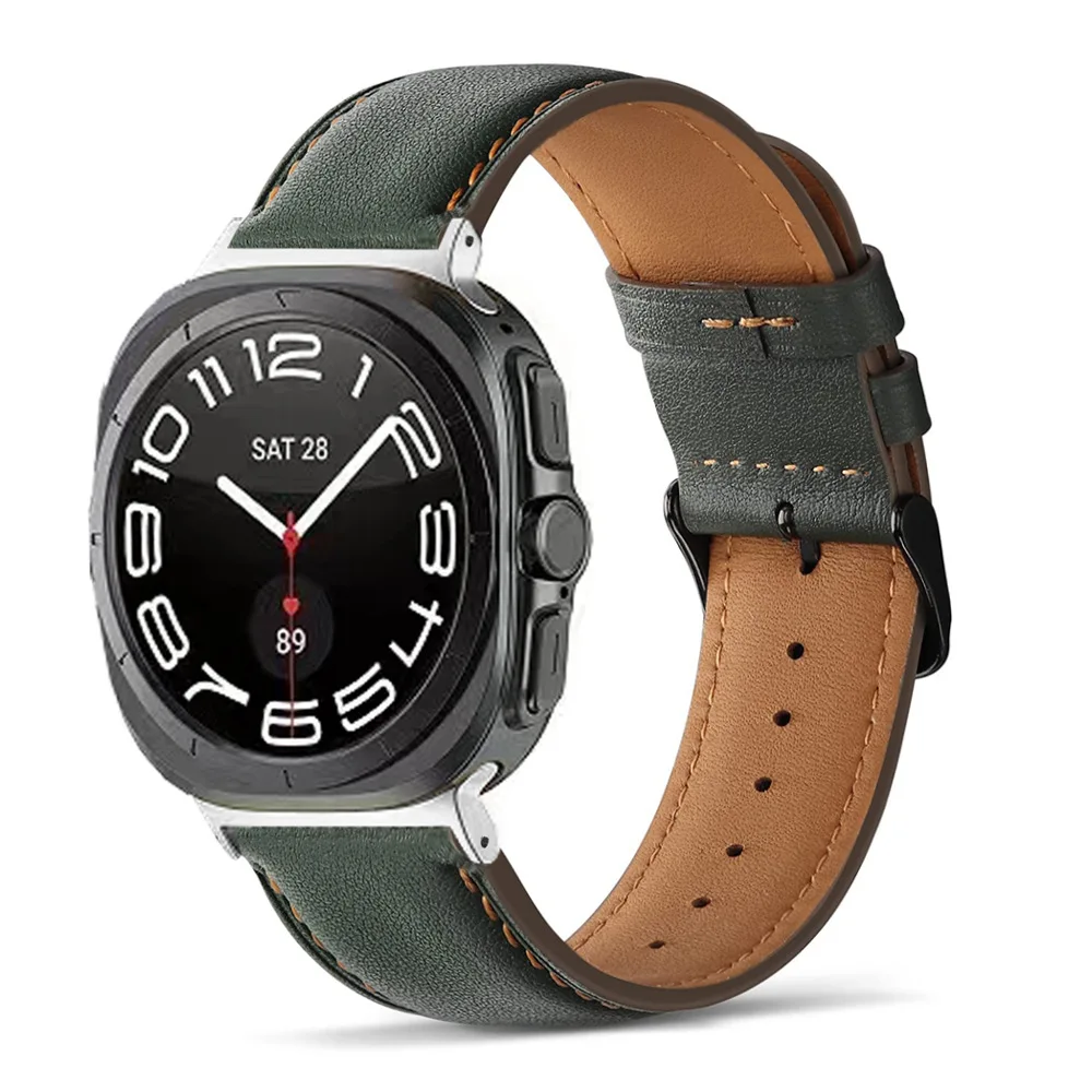 47mm High Quality Genuine Leather Strap For Samsung Galaxy Watch 7 Ultra Leather Smart Watch Band