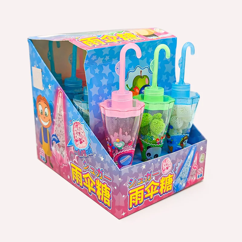 wholesale sweet fruit jelly gummy candy Umbrella shape candy toy
