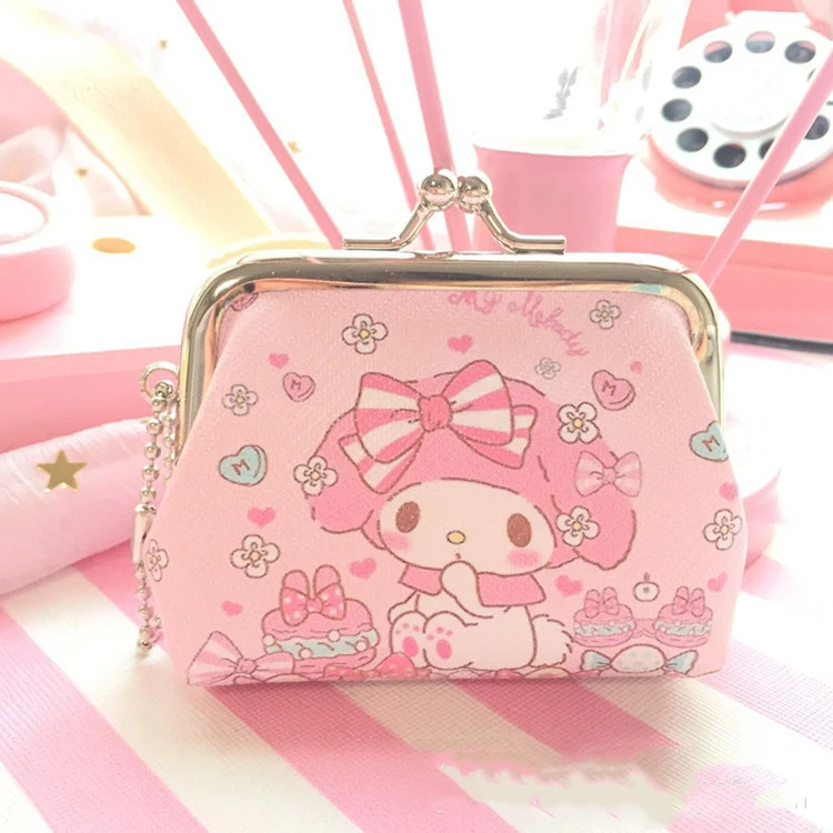 Kawaii Sanrios бумажник Pochacco мультяшный PU плед водонепроницаемый ключ банковская карта сумка для хранения Мини hello my kitties кошелек девочек