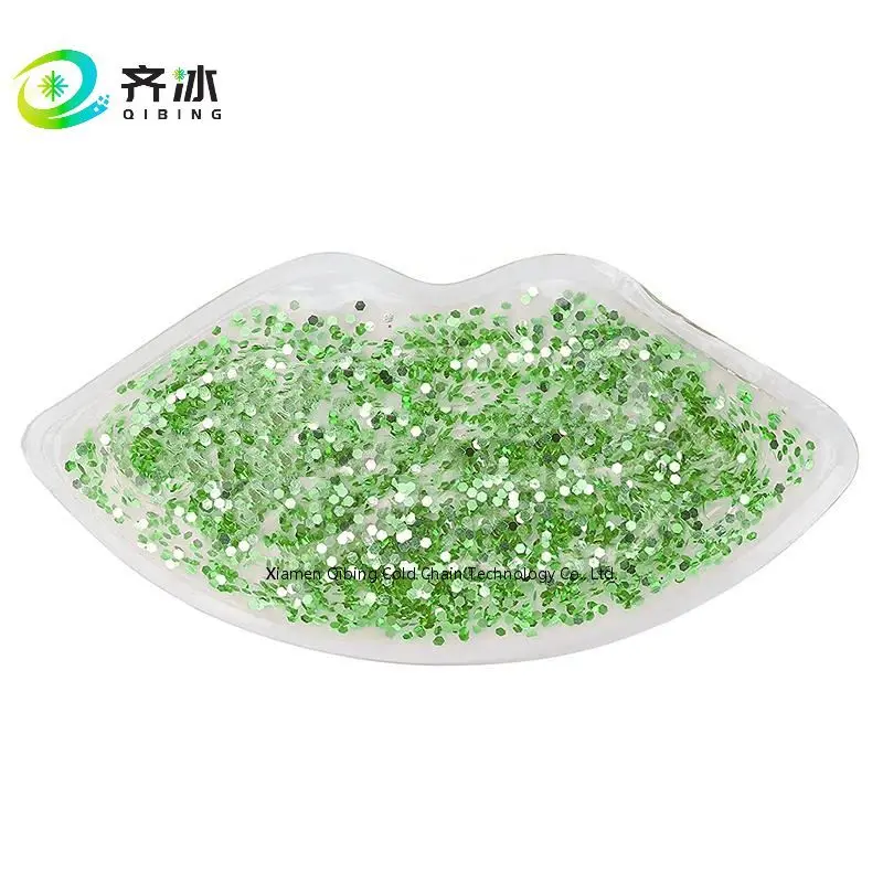 Reusable Lip Shape Hot Cold Pack Lip Ice Packs Beauty Ice Cool Pack for Black PVC Customized Logo Black Silicon Sex Doll 500 Pcs