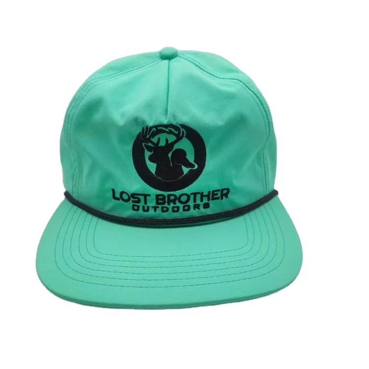 5 Panel Cap Custom rope hat Nylon Unstructured Hat Nylon Snapback Nylon 5 Panel Hats
