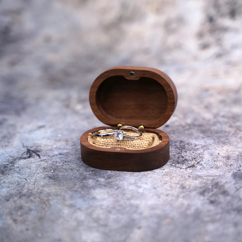 Personalized Rustic Wedding Wood Ring Box Wooden Ring Holder,Customized Wedding Ring Bearer Box,Engagement Box