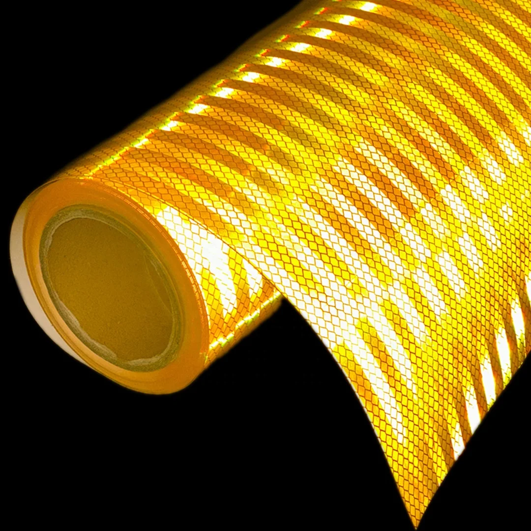 High Visibility Road Way Safety Vinyl Prismatic EGP Yellow Latex Sheeting Reflective Vinyl Roll