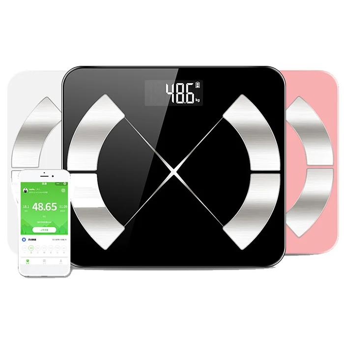 J&R Human Body Weight Measuring Tempered Glass Digital Smart 180kg Wireless Weighing Scale Electronic