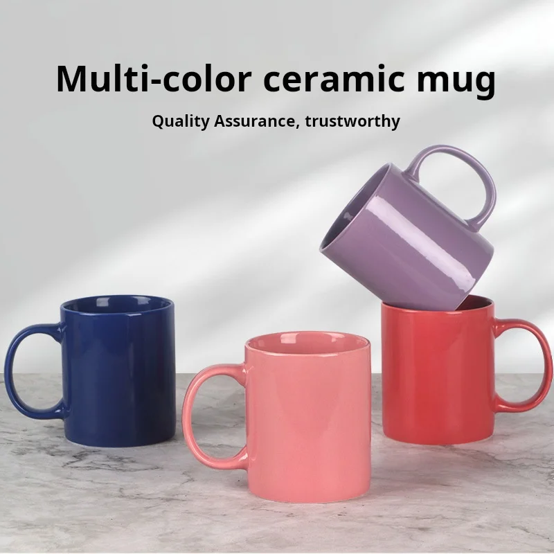 Custom Logo Matte Black 11oz Coffee Ceramic Cup Mug Sublimation Coating Gift Mugs Printing Cups