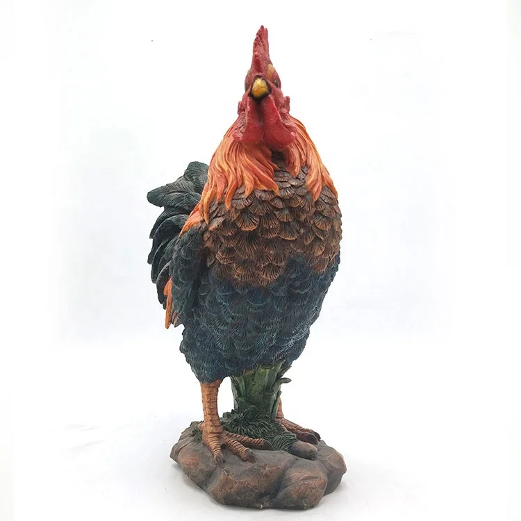 Оптовая продажа реалистичные петух скульптура курица фигурка смола фермы животных статуя смолы куриные статуэтки @