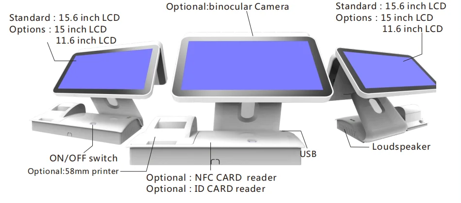 Dual Screen I5 Pos All In One Commercial Cash Register Pos Systems Windows 11 Point Of Sale Machine For Convenience Store