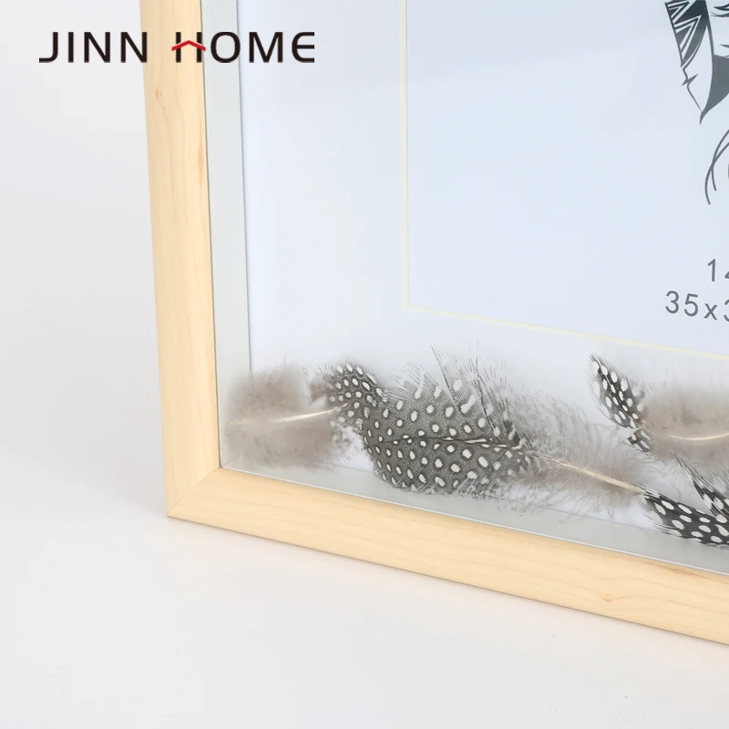 Jinn Home Natural Wood Wall Decoration Leaf picture wooden photo frame 2017 Hot sale 6-7-8-10 inch