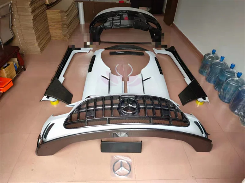 For Benz AMG GT GR Coupe BS style carbon fiber front bumper rear bumper side skirt hood body kit
