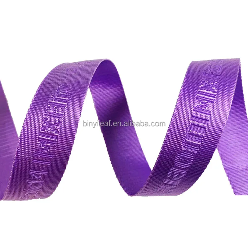 Factory Custom 38MM Embossed Woven Logo Recycled Polyester Webbing Tape Bag Strap Jacquard Durable Nylon Webbing For Shoes