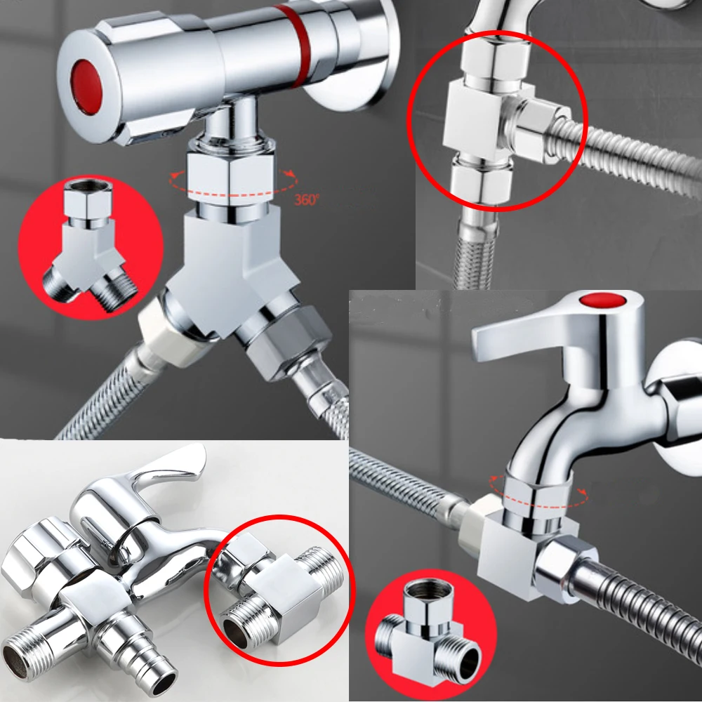 X6 Washing Machine Dishwasher Bathroom Kitchen Faucet to Garden Hose Diverter Brass Adapter Fitting Faucet Connection