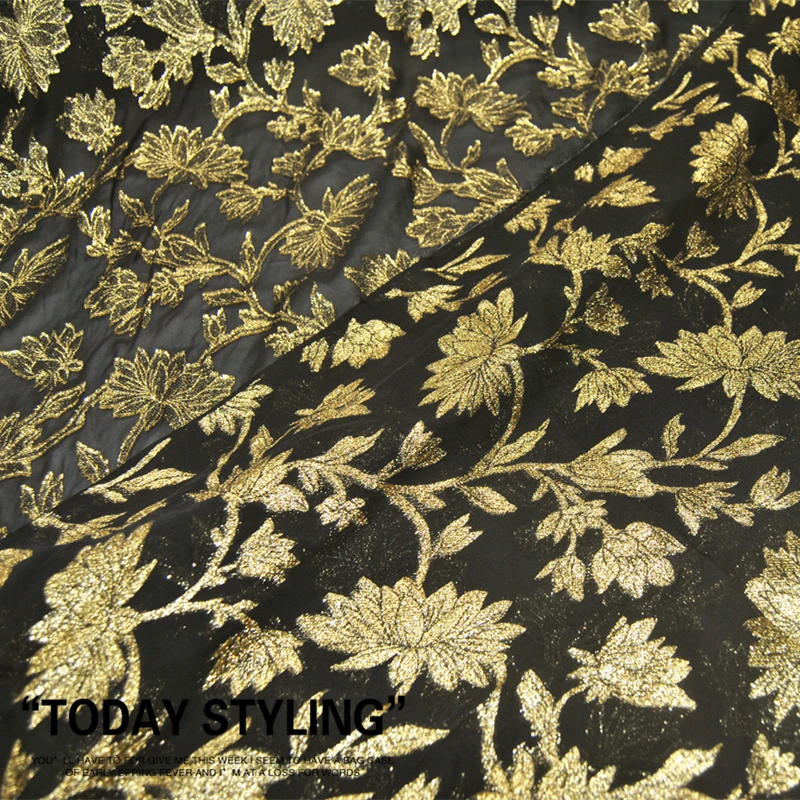 Металлическая шелковая ткань, люрексная ткань, жаккардовая золотая ткань, блестящая ткань с металлической вышивкой для одежды