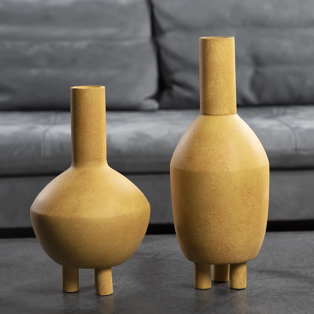 Merlin Living  rocket shape Wabi sabi Retro vase New design modern flower vase living room home decor for ceramic clay vase