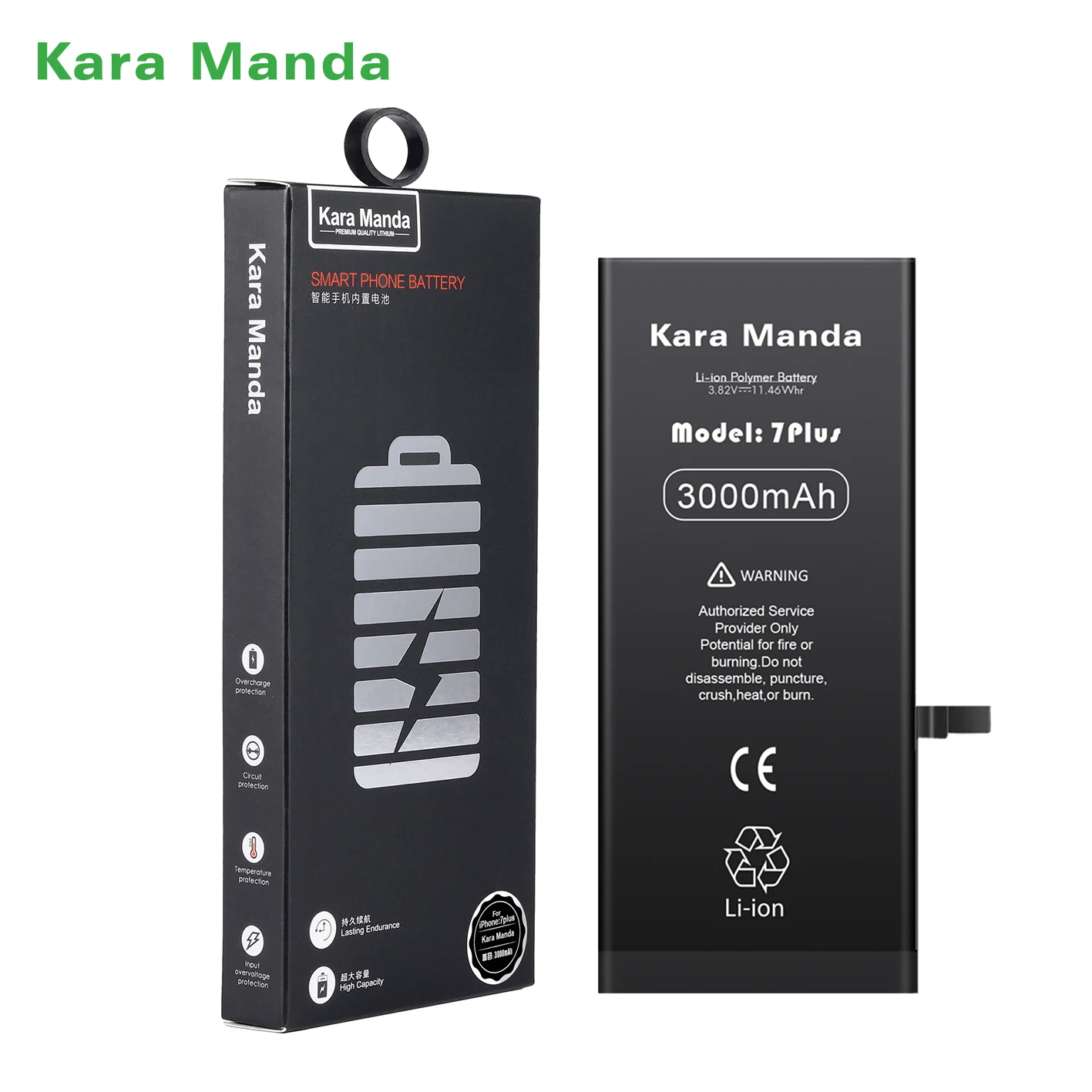 Kara Manda 100% Health Battery Standard Capacity Replacement Rechargeable Lithium Battery for iPhone 7 Plus X Xs Max Xr 11 12 13