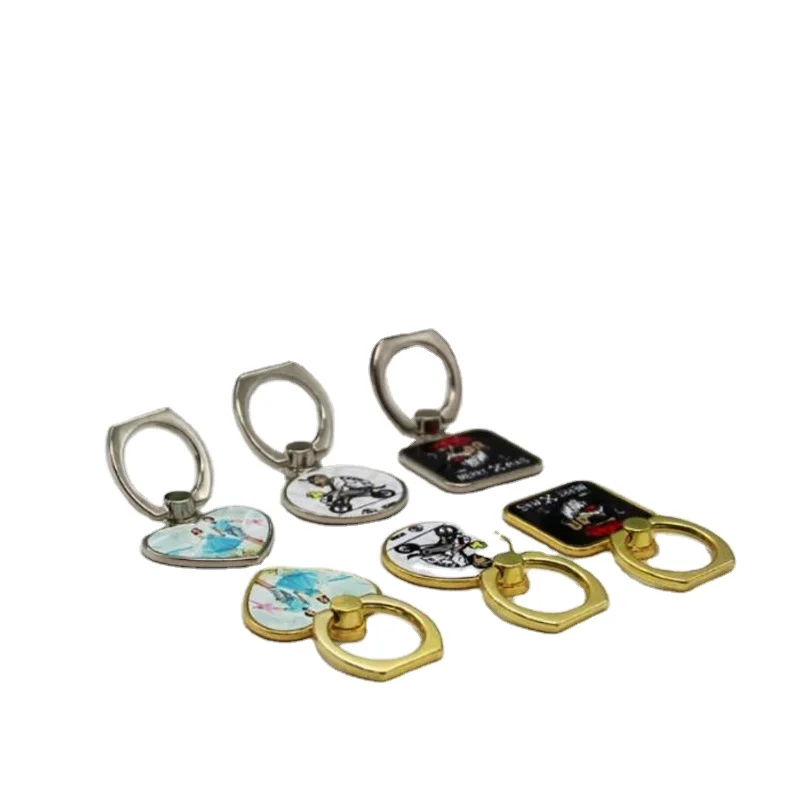 Heart Metal Sublimation Phone Ring Rotating Custom Ring Holder for Mobile Phone Finger Ring Holder Stand