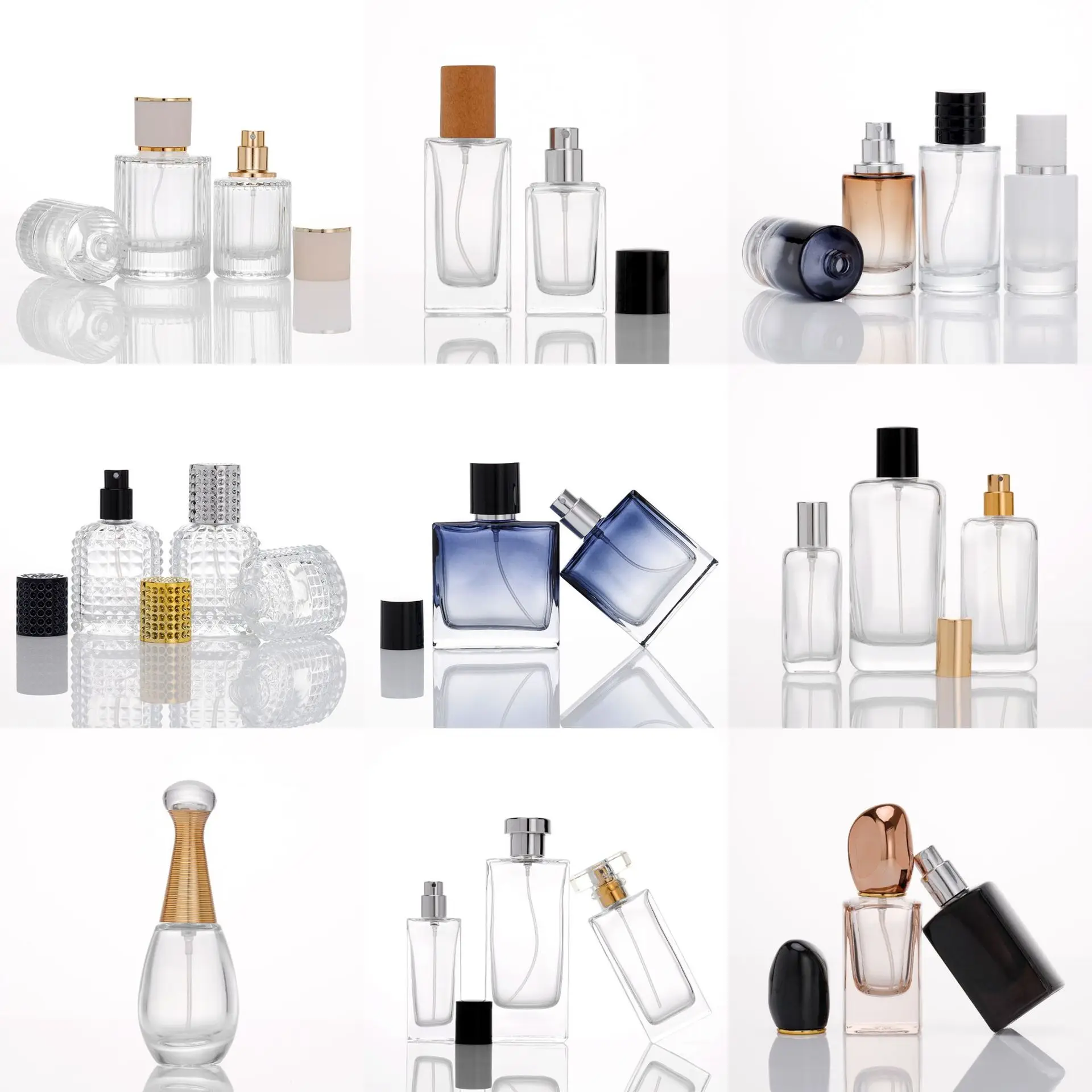 Luxury Perfume Bottle 50ml matte black Men Cologne Glass Perfume Bottle With black cap