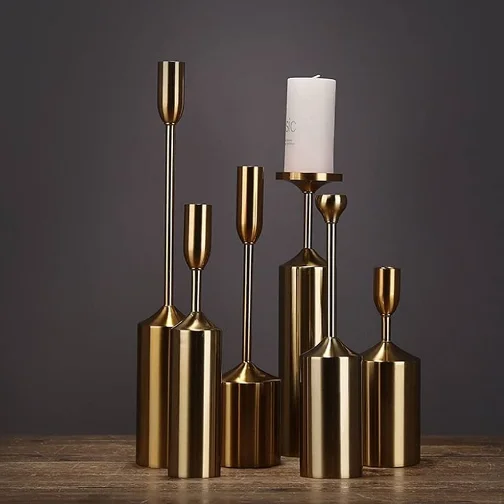 Tabletop Decorative Marble Base Metal Candle Holder Event Party Wedding And Christmas Decoration Candle Holder