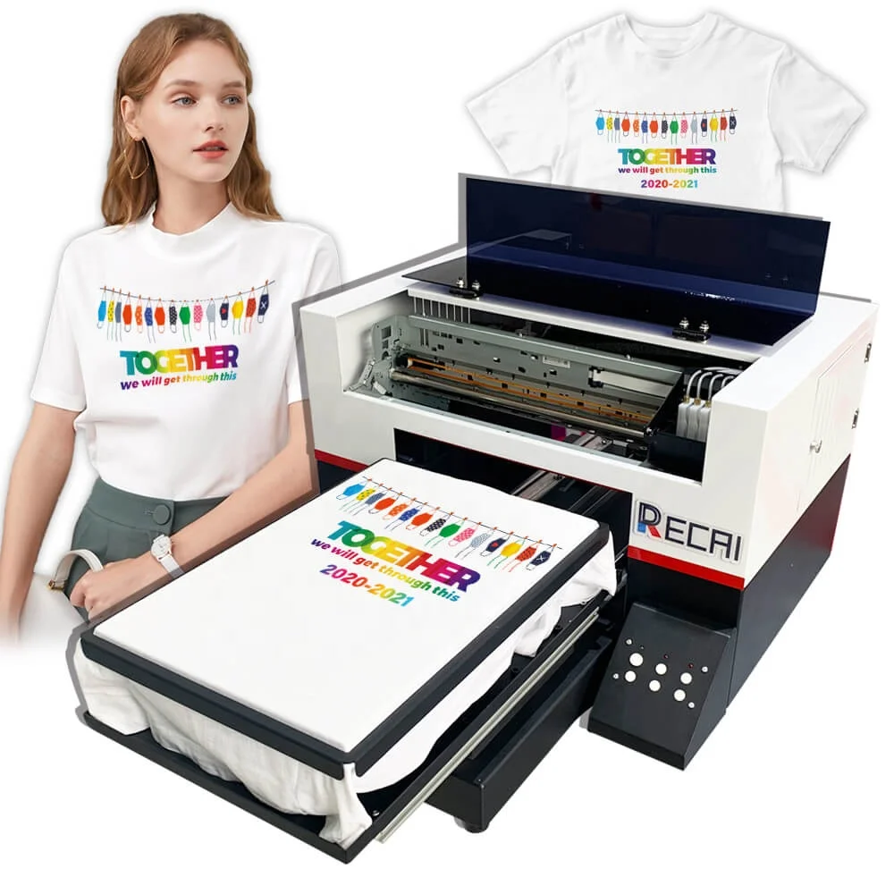 RECAI A3 DTG Printer CMYKWW 6 Color T-shirt Printing Machine