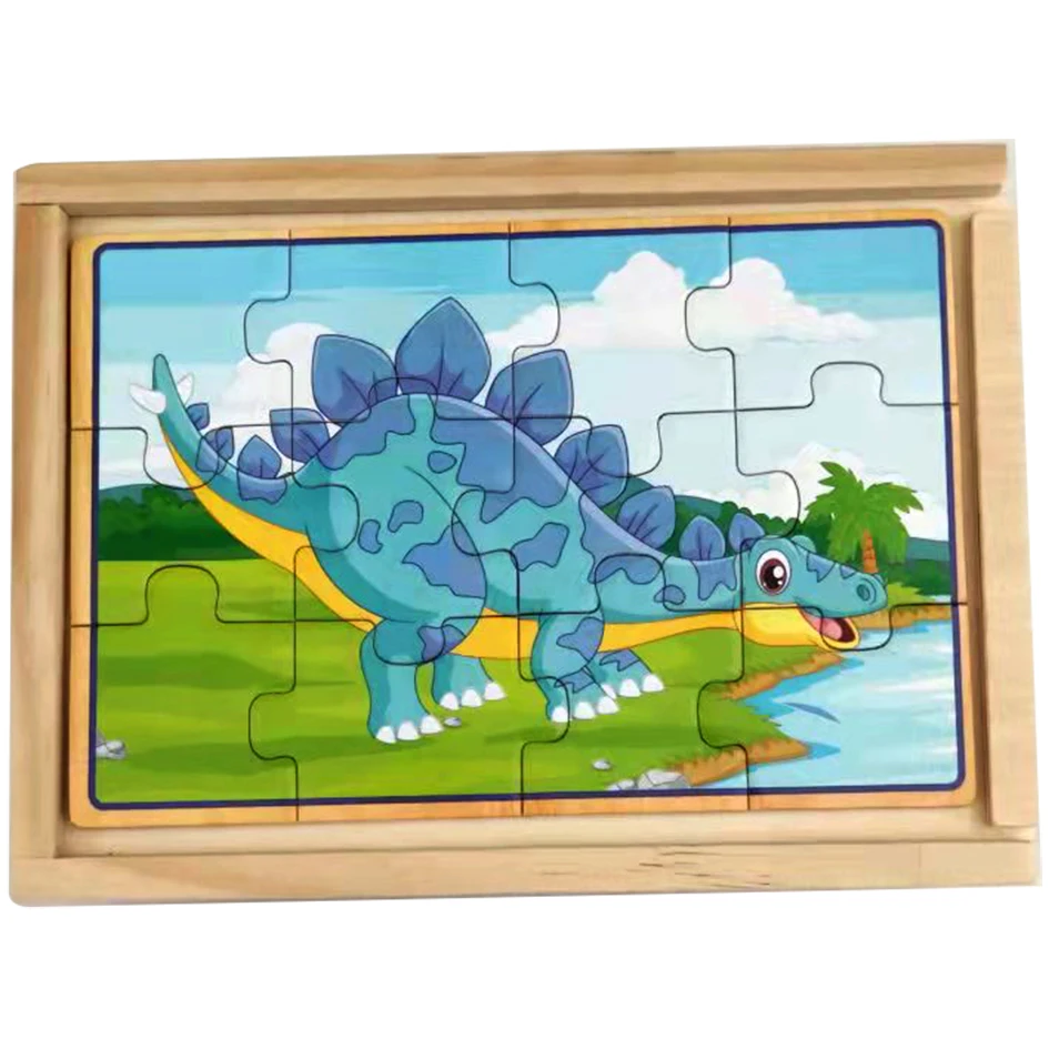 wooden dinosaurs jigsaw puzzle for kids