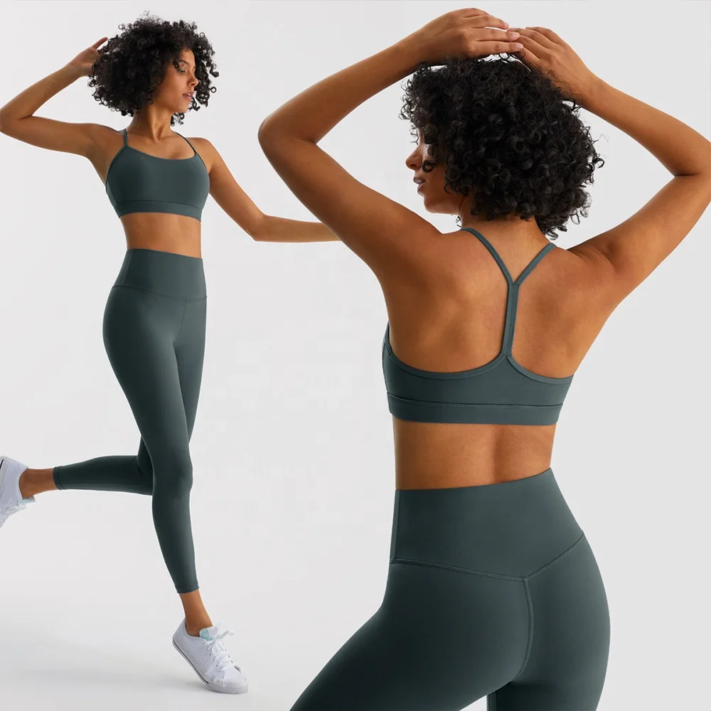 lulu nude yoga wear back Pilates sports underwear women fitness running workout Straps crossed sexy bra plus size