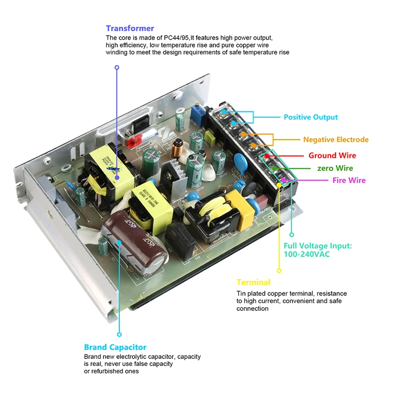 SMPS Smart 4G Original C-60-24 60W 72W 24V 2.5A AC-DC Single Output Industrial DIN Rail Switching Power Supply