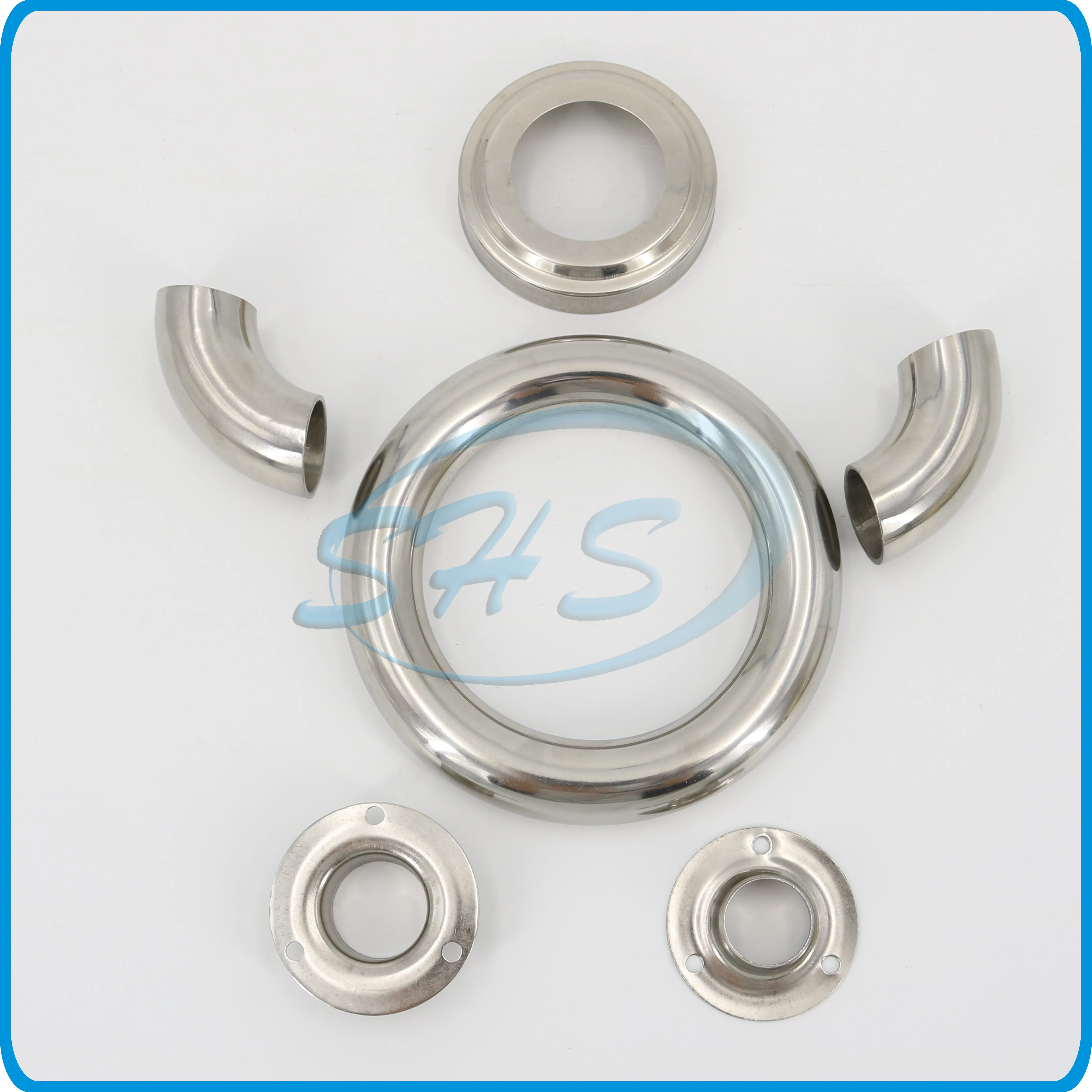 Factory price AISI 201 304 316L stainless steel tube fitting with polishing finishing for stair railing decoration