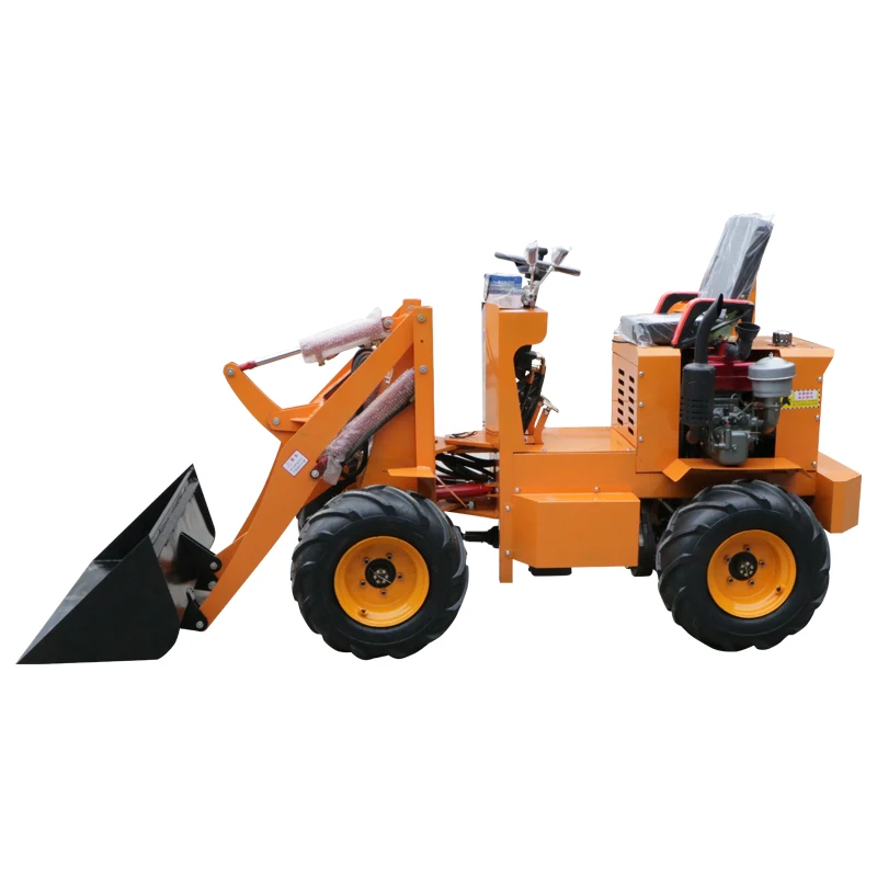 Mini Multi-Functional Electric Loader Small Farm Loader 4x4 Pure Electric Forklift Grass Grabber Include Engine loader