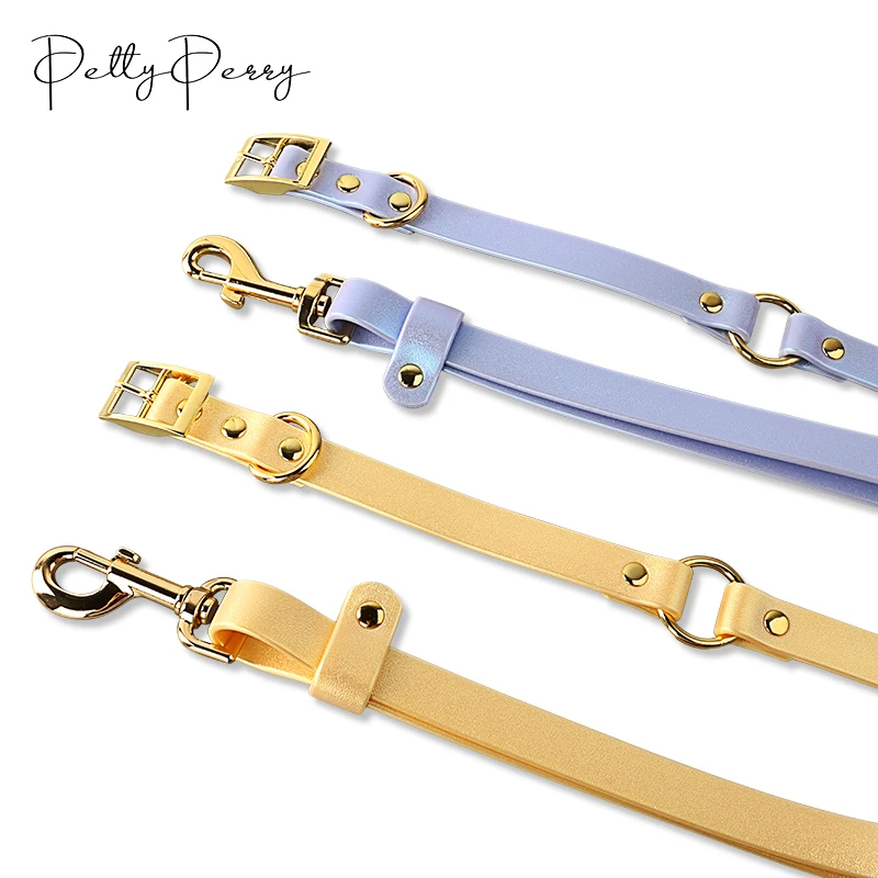Manufacturer Waterproof Flash Design Dog Lead Luxury Pvc Pet Leash Set Dog Neck Collar With Metal Buckle